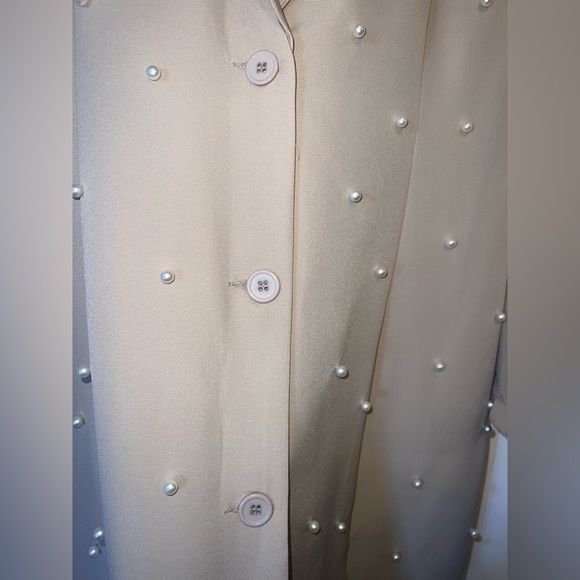 NWT! Saint Genies Pearl Studded Tan Boyfriend Blazer - Embellished - Picture 11 of 16